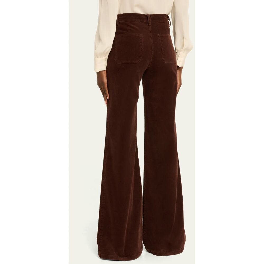 Nili Lotan Womans 2 Florence Wide Leg Corduroy Flare Pants High Rise Cigar Brown - Picture 10 of 14